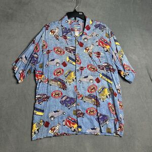 Vintage Joe Kealoha's Reyn Spooner USA Classic‎ Car Route 101 Hawaiian Shirt